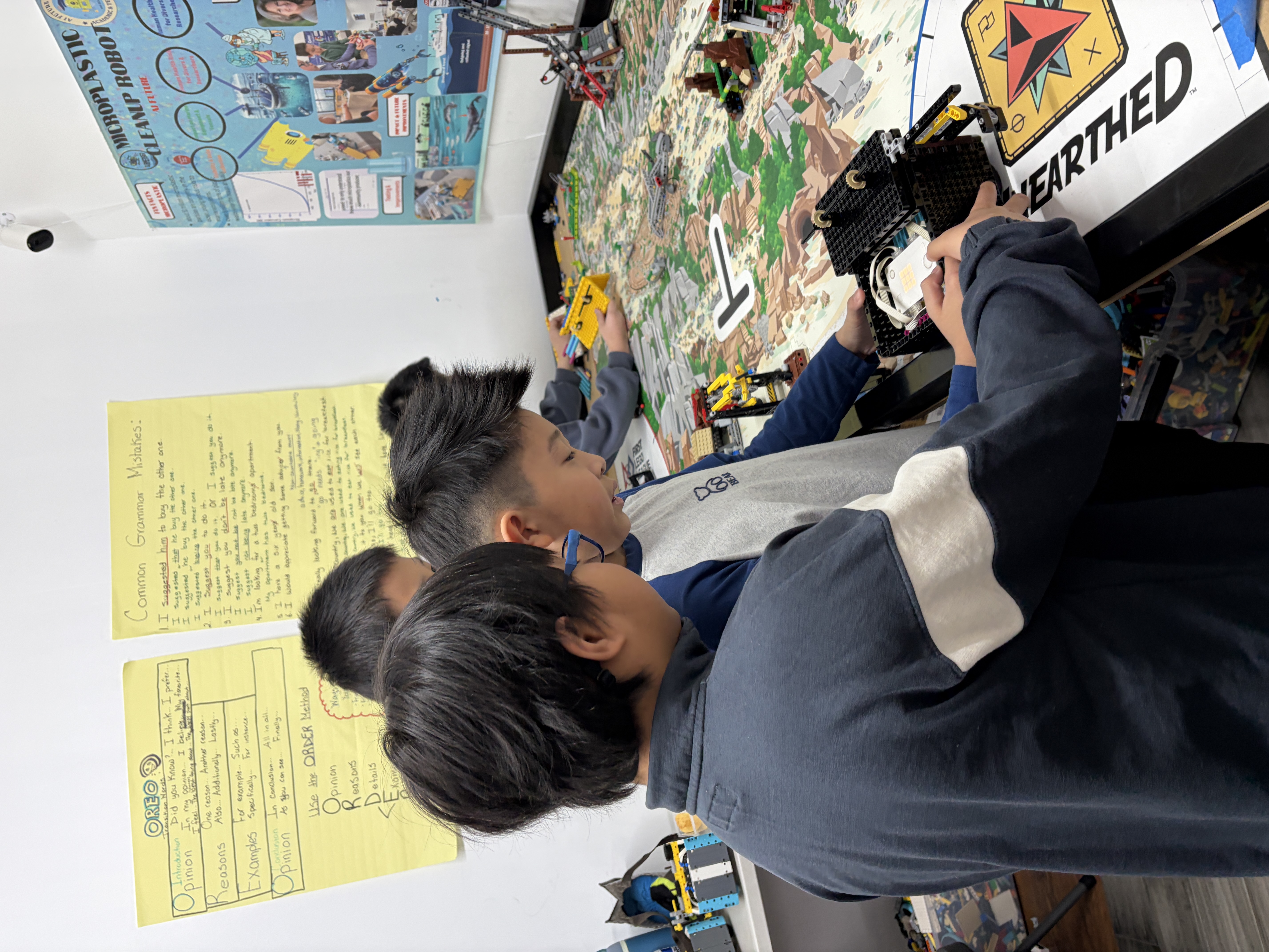 Robotics students testing their robot